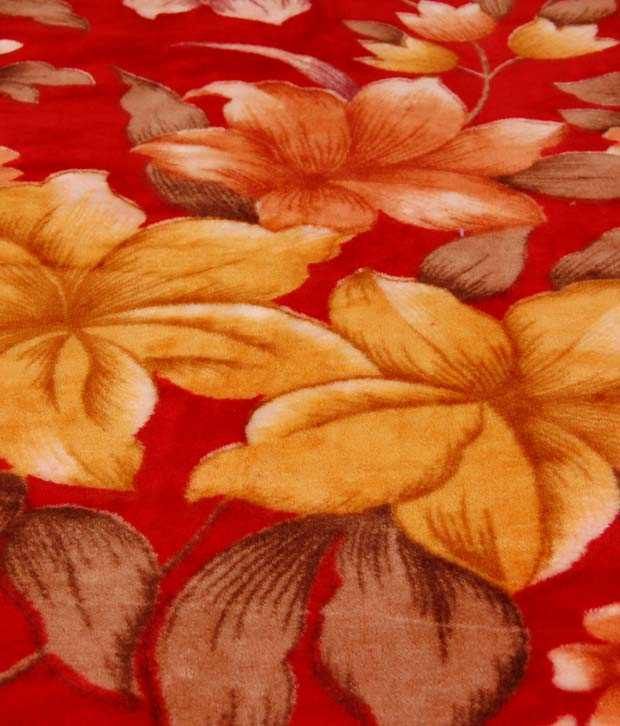 Titlis Mink Oscar Red Beautiful Floral Double Blanket Buy Titlis Mink Oscar Red Beautiful