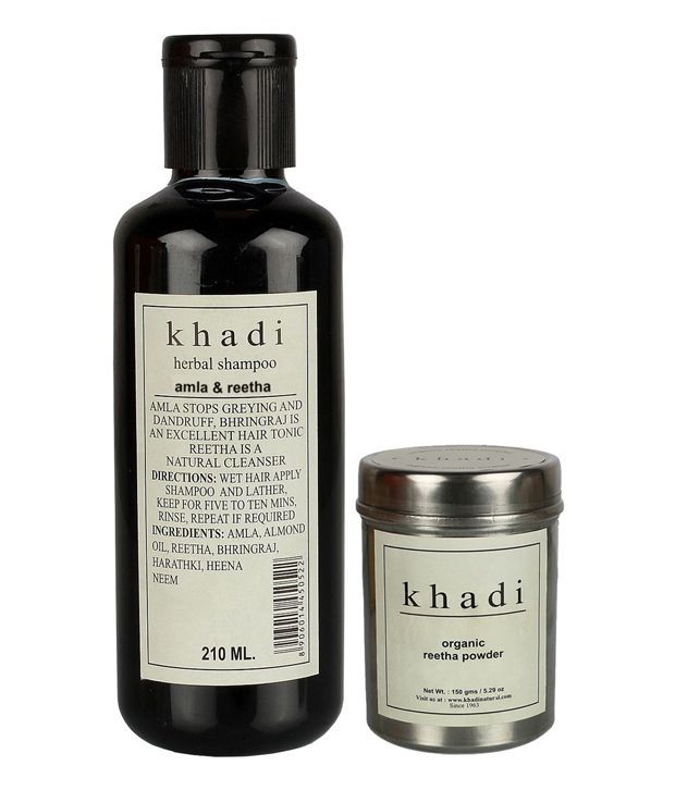 Khadi Reetha Hair Treatment Powder 150 Gm + Amla & Reetha Shampoo 210