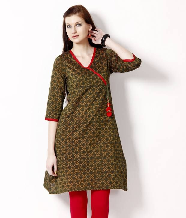 olive colour kurti