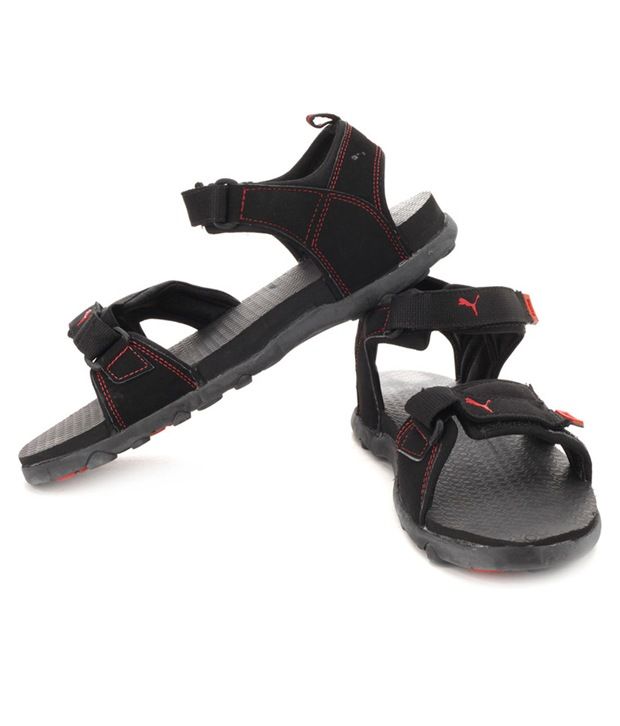 puma red floater sandals