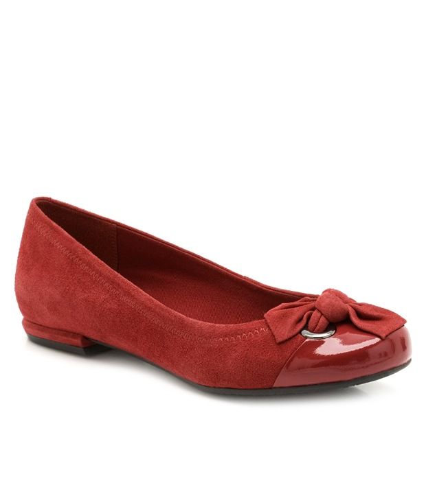 red leather ballerinas
