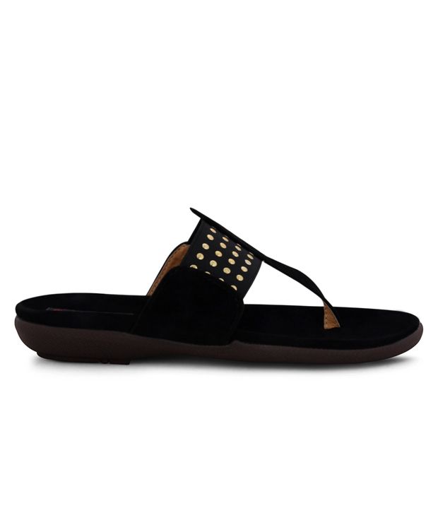 Get Glamr Comfortable Black Flats with Broad Strap Price in India- Buy ...