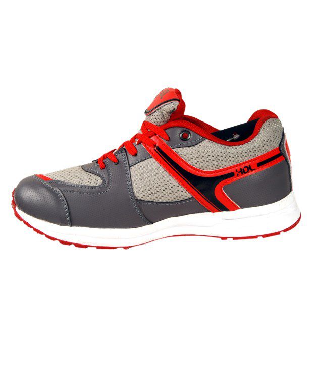 HDL Grey & Red Jogging Shoes - Buy HDL Grey & Red Jogging Shoes Online ...