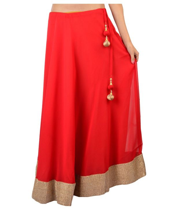 Buy 9Rasa Red Georgette Skirts Online at Best Prices in India ...