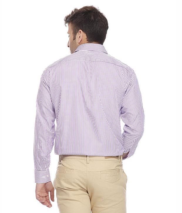 mens black and purple striped shirt