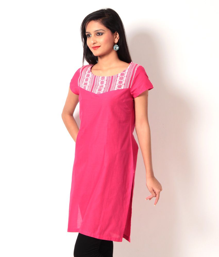 W Cotton Pink Kurti - Buy W Cotton Pink Kurti Online at Best Prices in India on Snapdeal