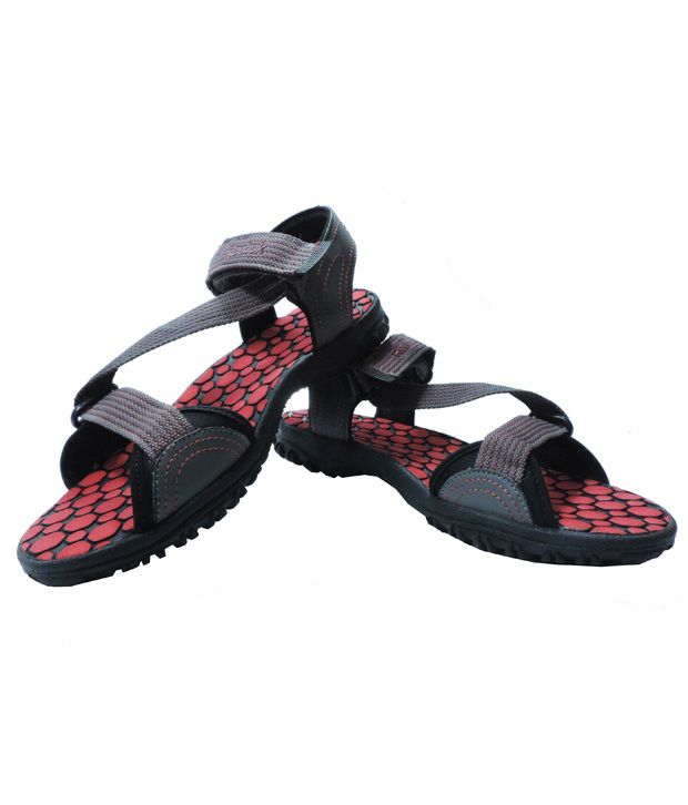 Reebok Gray \u0026 Red Floater Sandals - Buy 