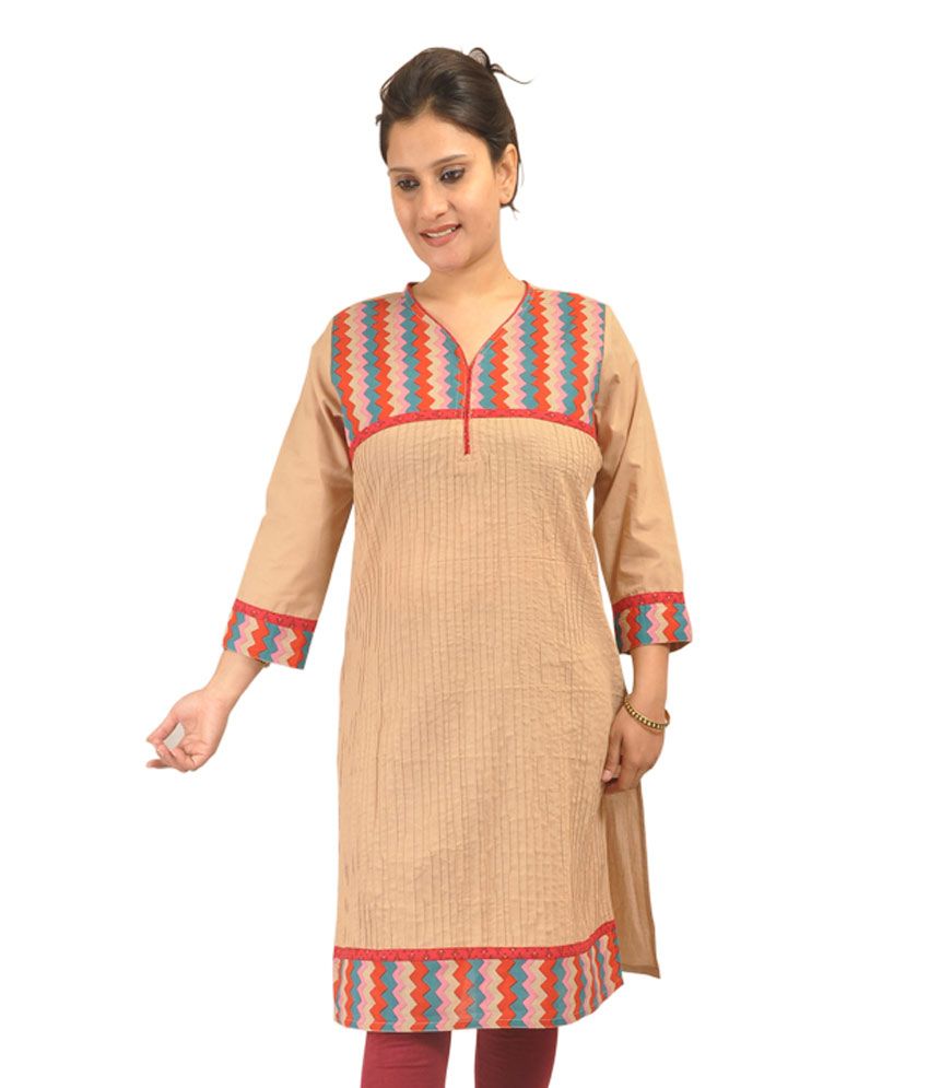 beige colour kurti online