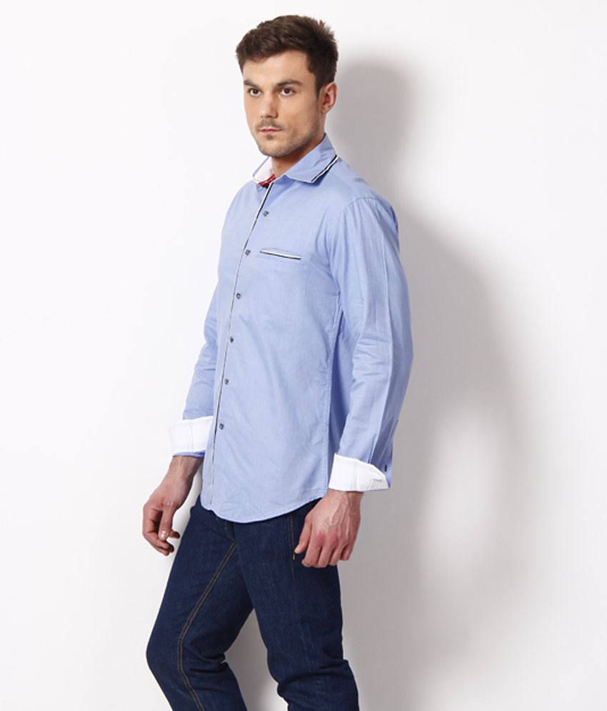Bendiesel Casual Shirt Sky Blue Double Colour Matching - Buy Bendiesel ...