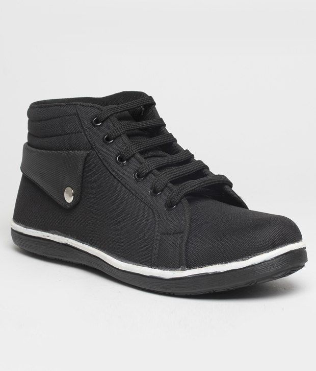 black ankle length shoes