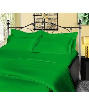 Just Linen Forest Green Double Solid Flat Bedsheet Set Buy Just