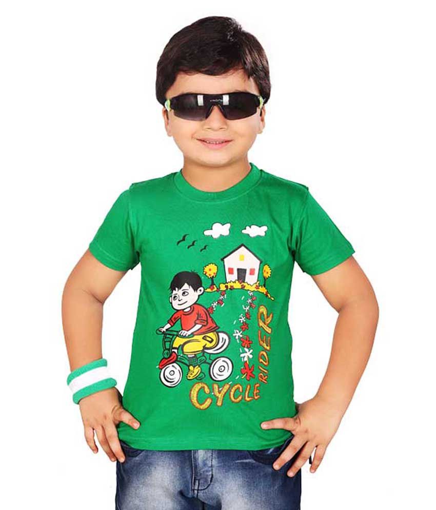 Dongli Cool Cotton Boys Cotton T-shirt - Green