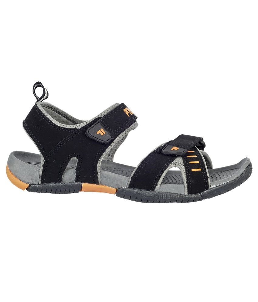 fila black floater sandals