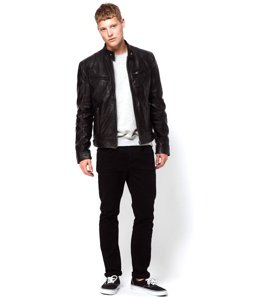 Rider Black Leather Biker Jacket Rider Black Leather Biker Jacket