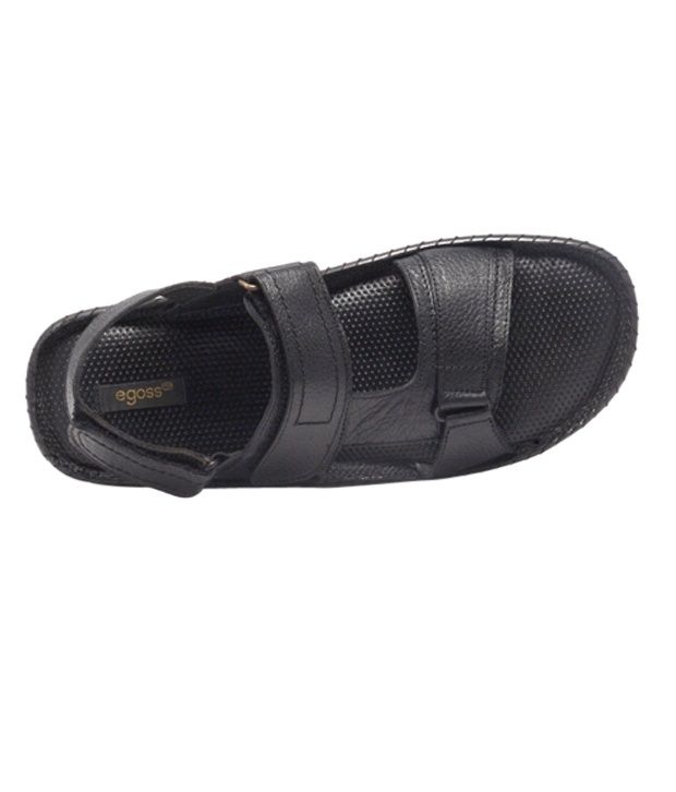 Egoss Men's Black Elegant Leather Sandals Buy Egoss Men's Black