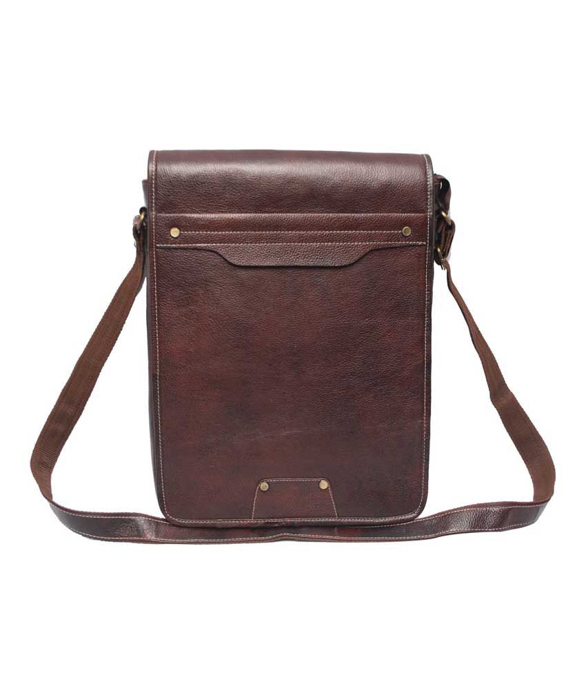 C Comfort Adjustable Brown Leather 13 inch Laptop Messenger Bags - Buy ...