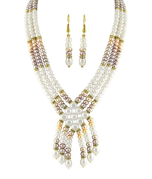Sri Kapi Pearls Elegant Three String Necklace Set Buy Sri Kapi Pearls Elegant Three String