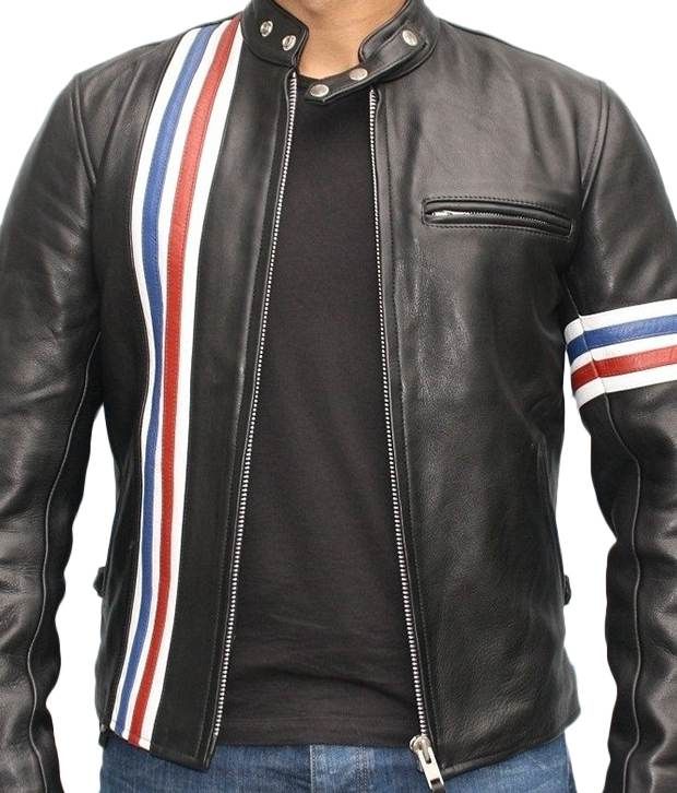 V4m Stylish Black Leather Biker Jacket V4m Stylish Black Leather Biker Jacket