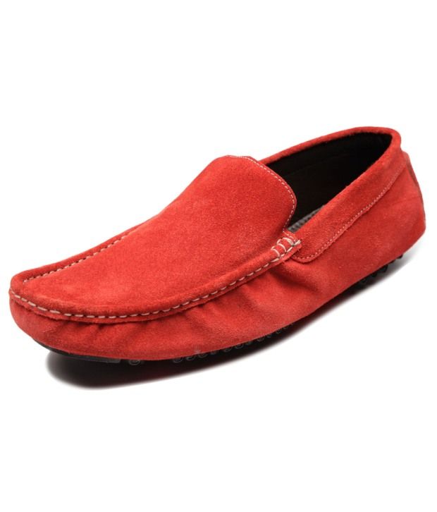 red suede loafers mens