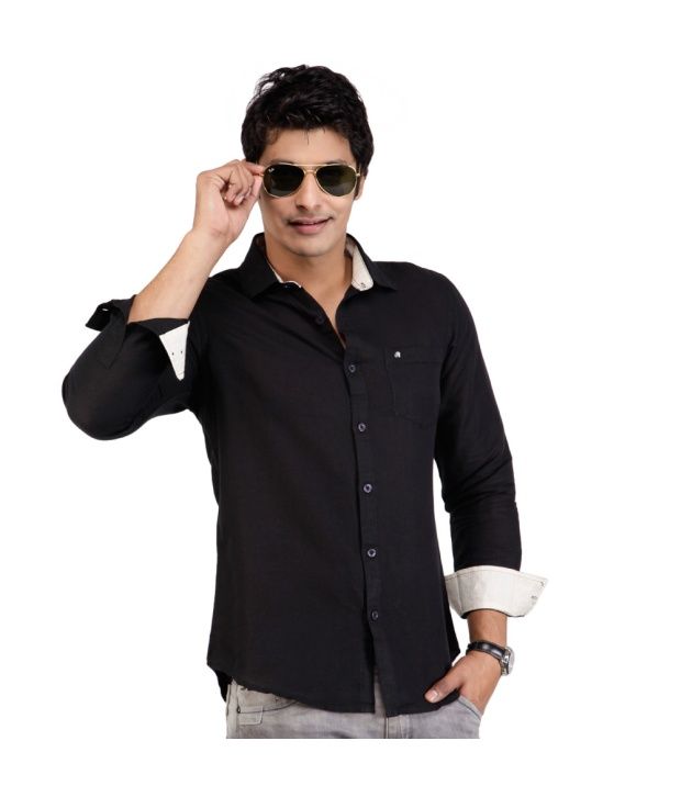 plain black full sleeves top