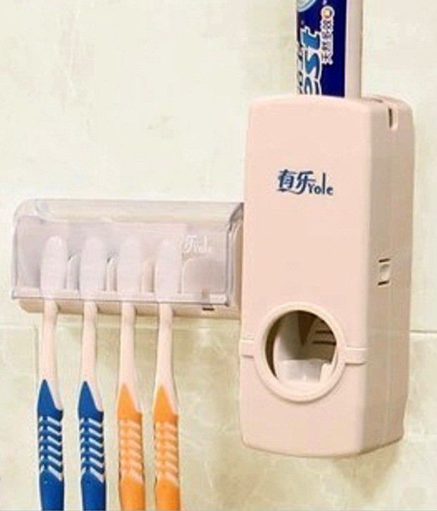     			Everything Imported Multifunction Toothpaste Dispenser with Toothbrush Holder
