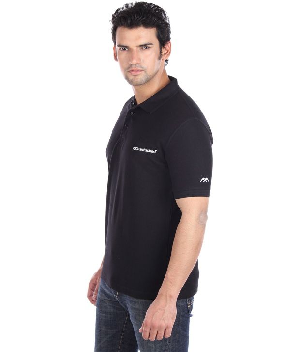 Go Untucked Stylish Black Polo T-Shirt For Men - Buy Go Untucked ...