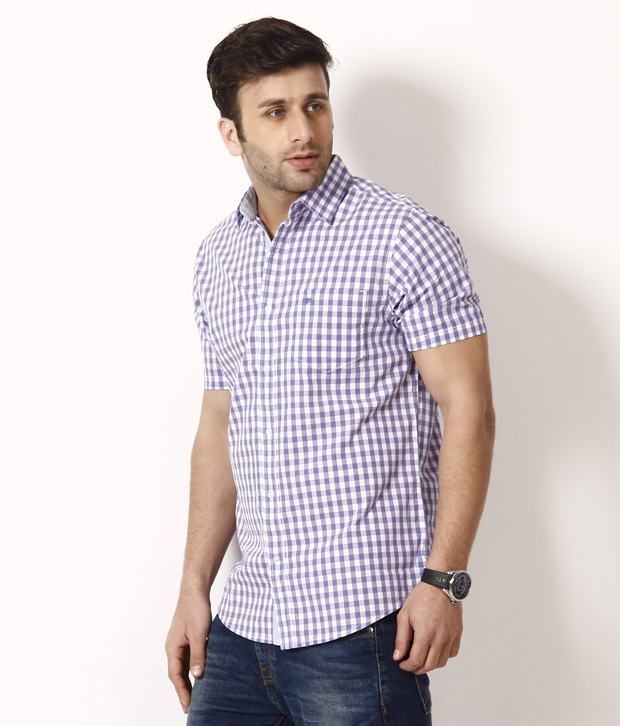 Red Tape Half Sleeves White and Purple 