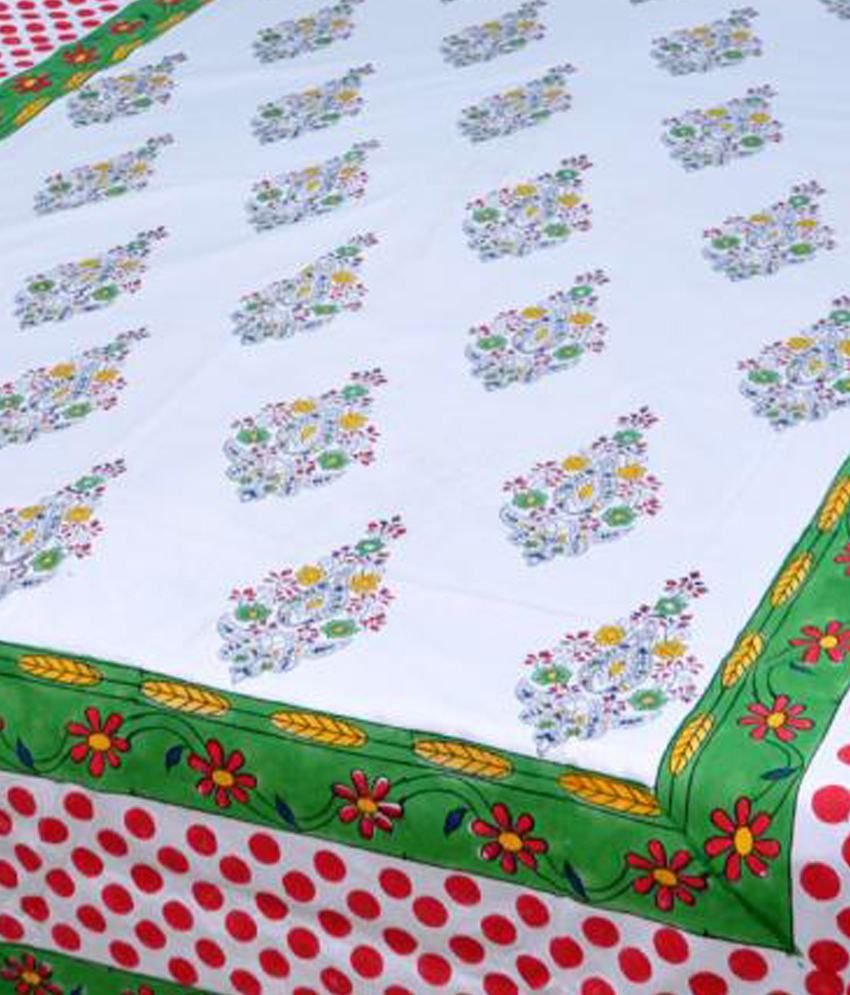Jaipur Raga Cotton Ethnic Double Bed Sheet With 2 Pillow Covers Buy