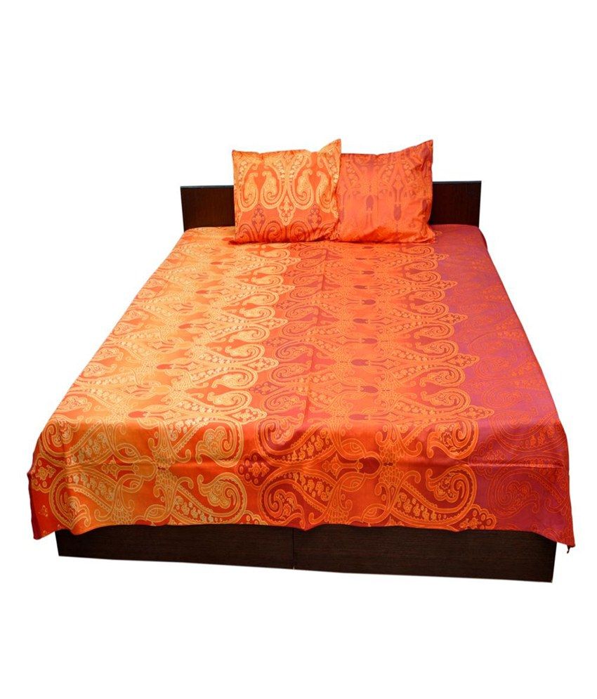 Jaipur Raga Cotton Fabric Double Bed Sheet With 2 Pillow Covers Buy