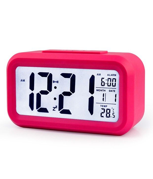 pink digital clock