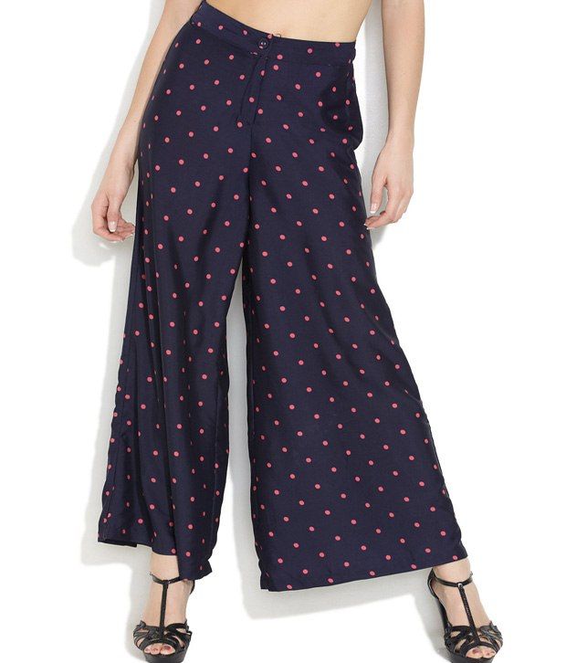 Buy Nun Blue Polyester Palazzo Pants Online at Best Prices in India -  Snapdeal