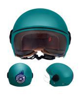 Fastrack - Half Face with Visor Motorsports Helmet - M (560 mm) (Teal Glossy)