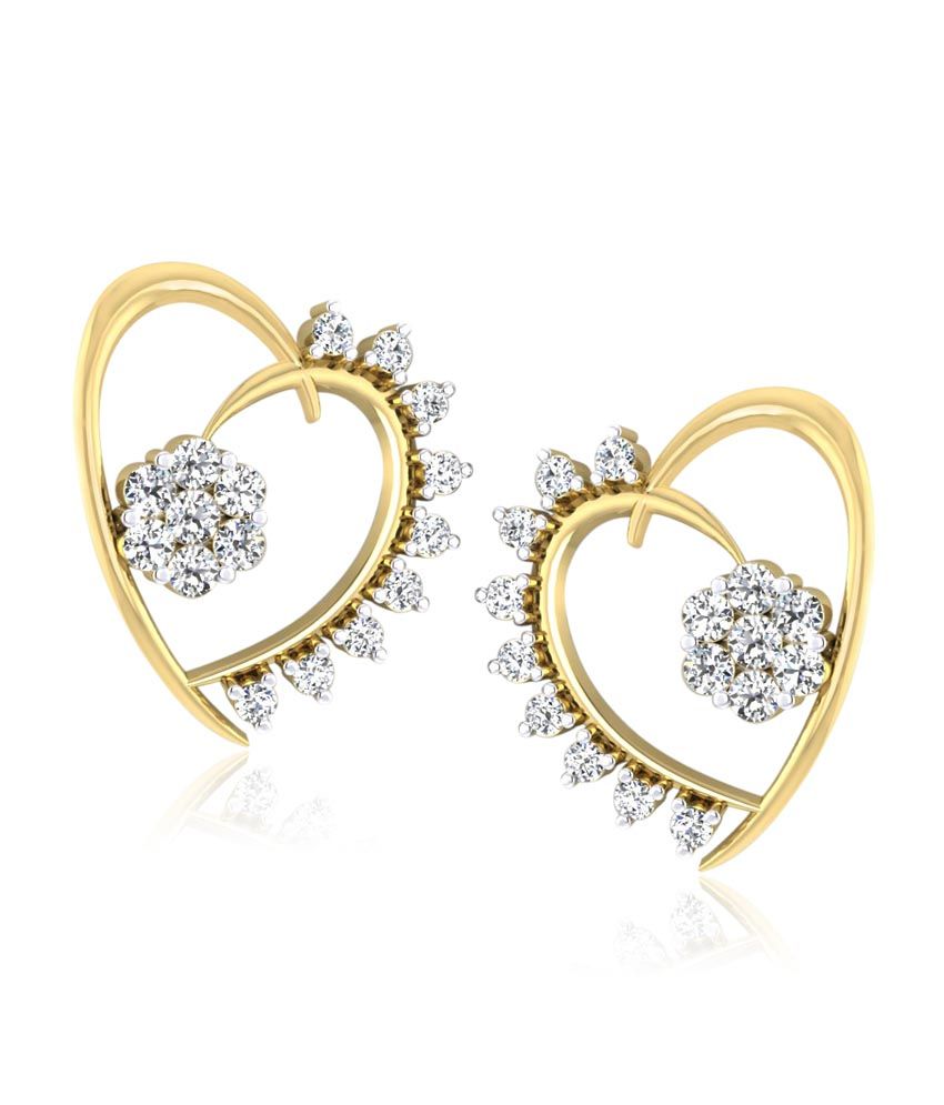 Forever Carat Real Diamond Dazzle Heart Earrings in 100% Certified 14kt ...