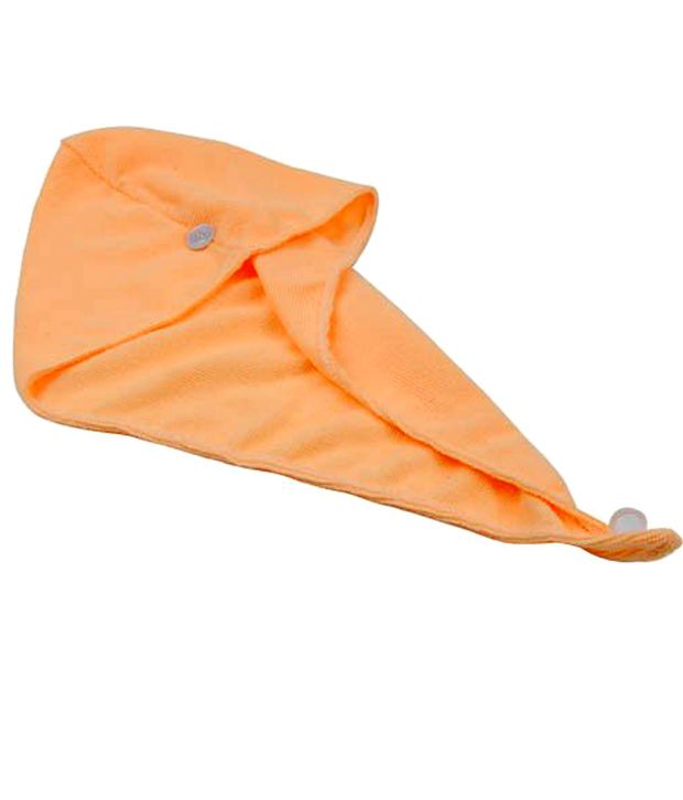 1PC Magic Microfiber Hair-drying Towel Cap Bath Head Wrap - Orange