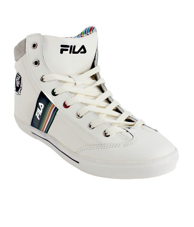 fila white high ankle shoes