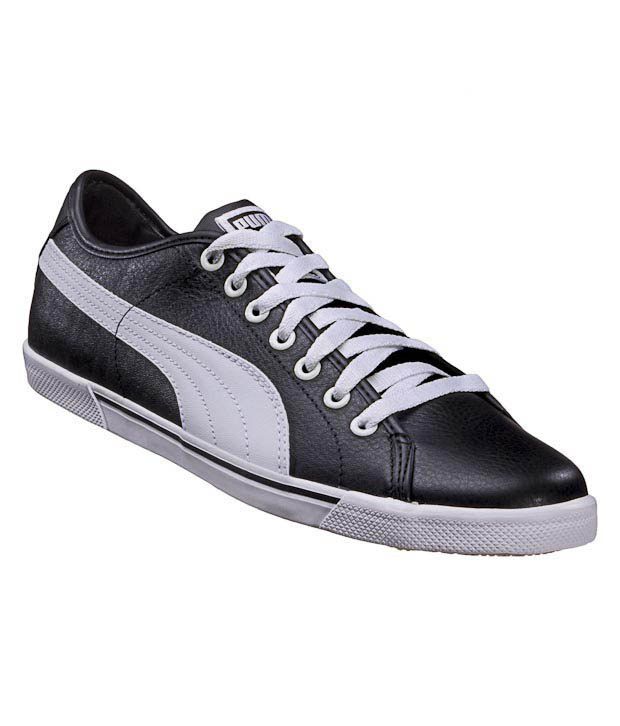 Puma Benecio Leather Black & White Sneakers - Buy Puma Benecio Leather ...