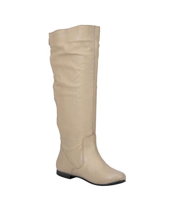 cream boots knee high