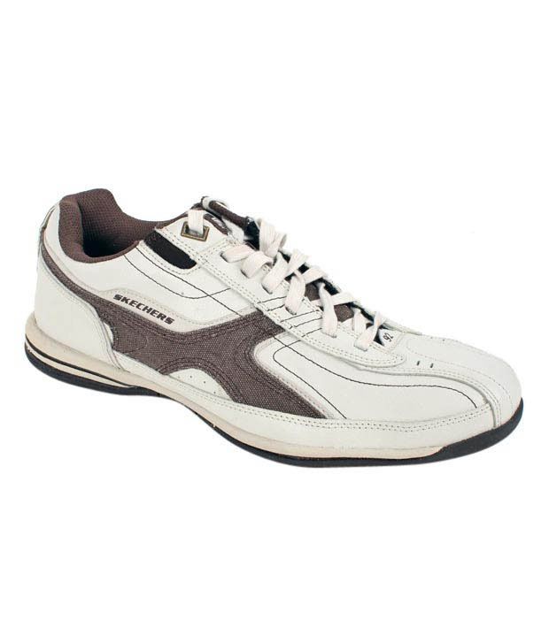 Skechers White & Brown Sports Shoes - Buy Skechers White & Brown Sports ...