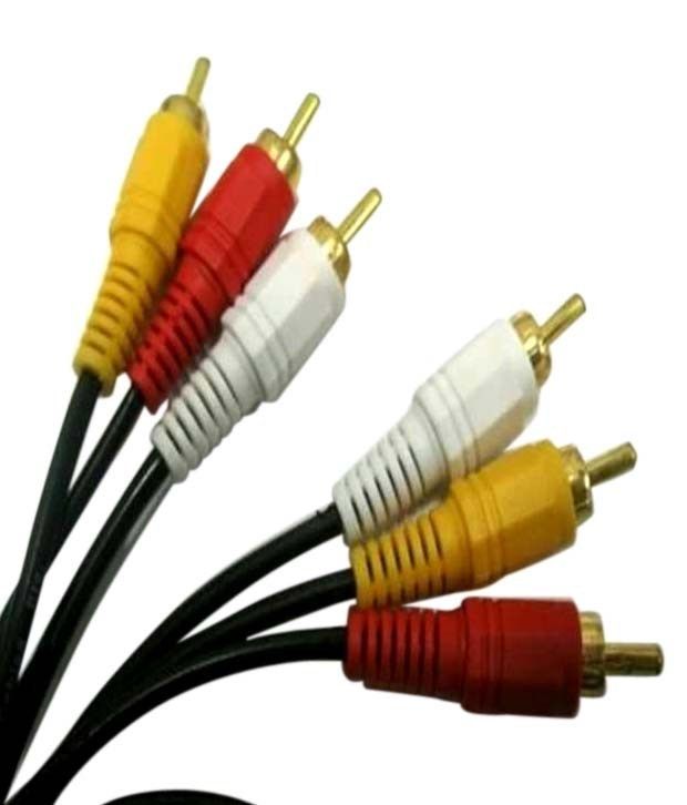 Buy 3RCA TO 3 RCA Gold Plated Cable DTH DVD to Tv 1.5 Meter Online at ...