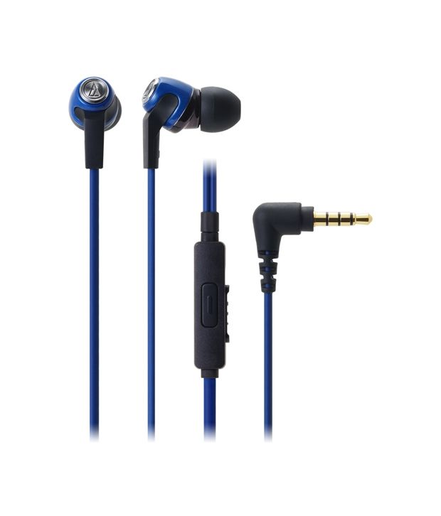Audio Technica ATHCK323iS In Ear Earphones with Mic (Blue) With Mic Buy Audio Technica ATH