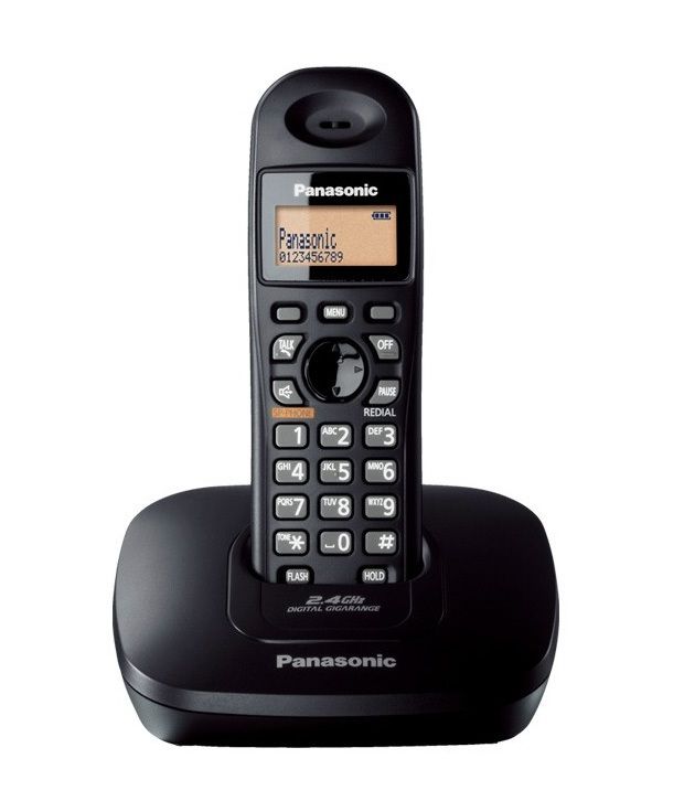 Buy Panasonic Kx-tg3611sxb Cordless Landline Phone ( Black ) (With