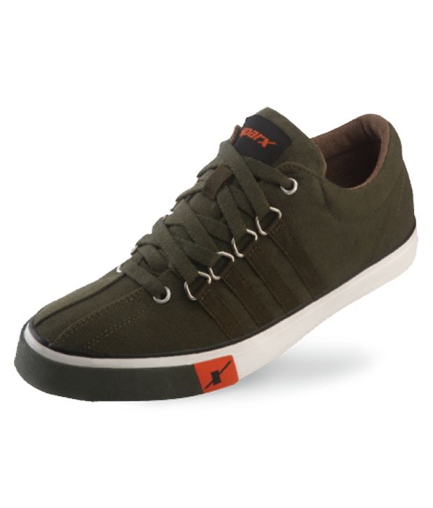 sparx olive green canvas shoes