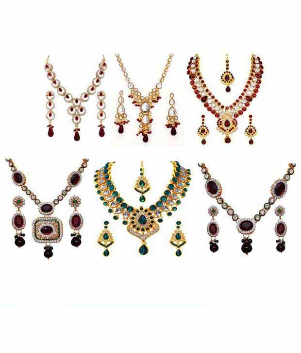 Sharnam Art Holi Fashion Jewellery Combo Of 6 Necklace Sets Buy Sharnam Art Holi Fashion