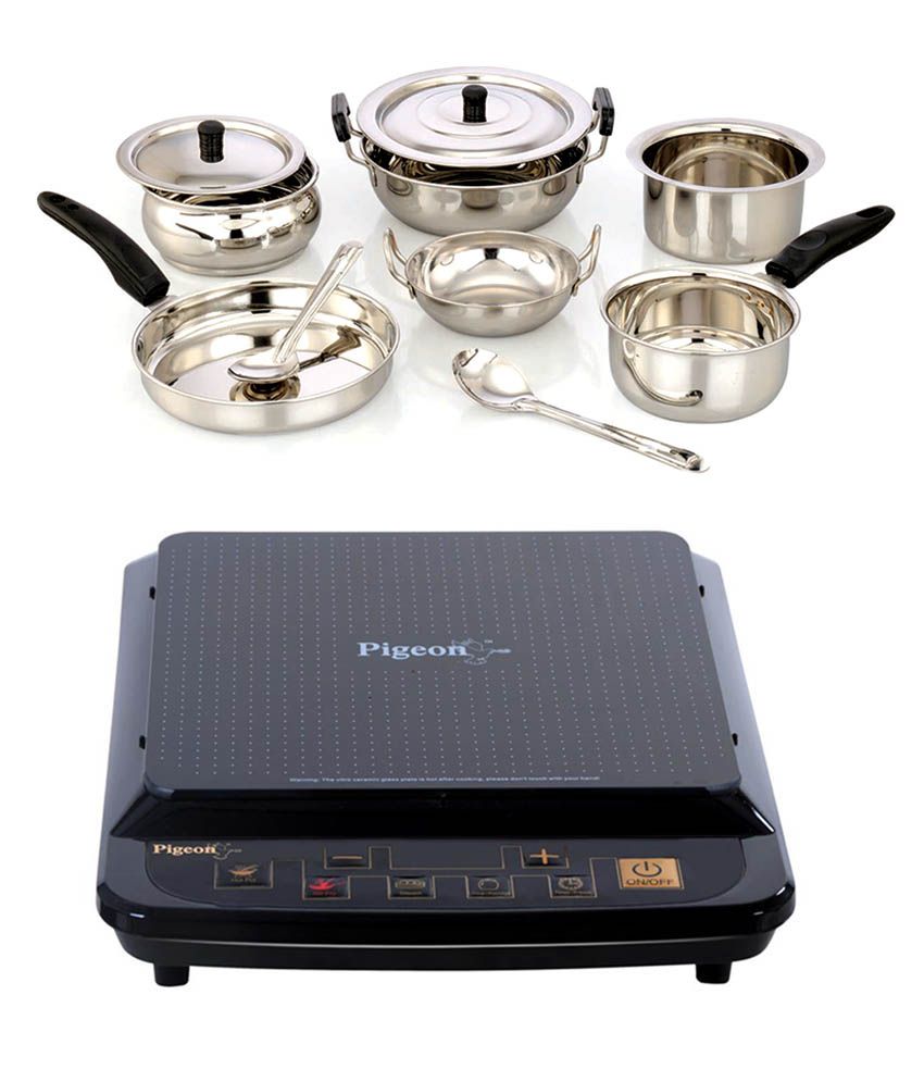 pigeon induction stove with utensils