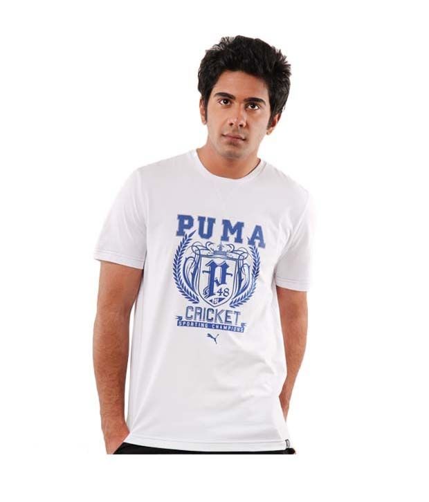 puma cricket white t shirt