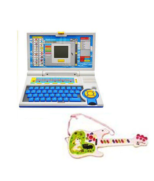 Three 6 Combo English Learner Laptop & Musical Guitar kids educational playing toy