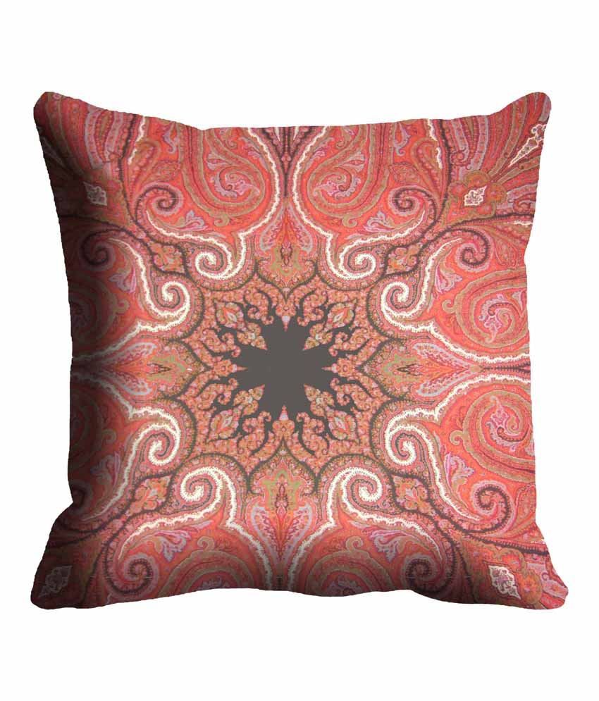 papaya paisley seat cushion