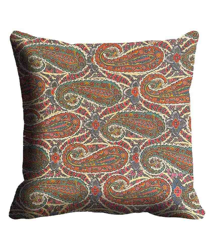 papaya paisley seat cushion