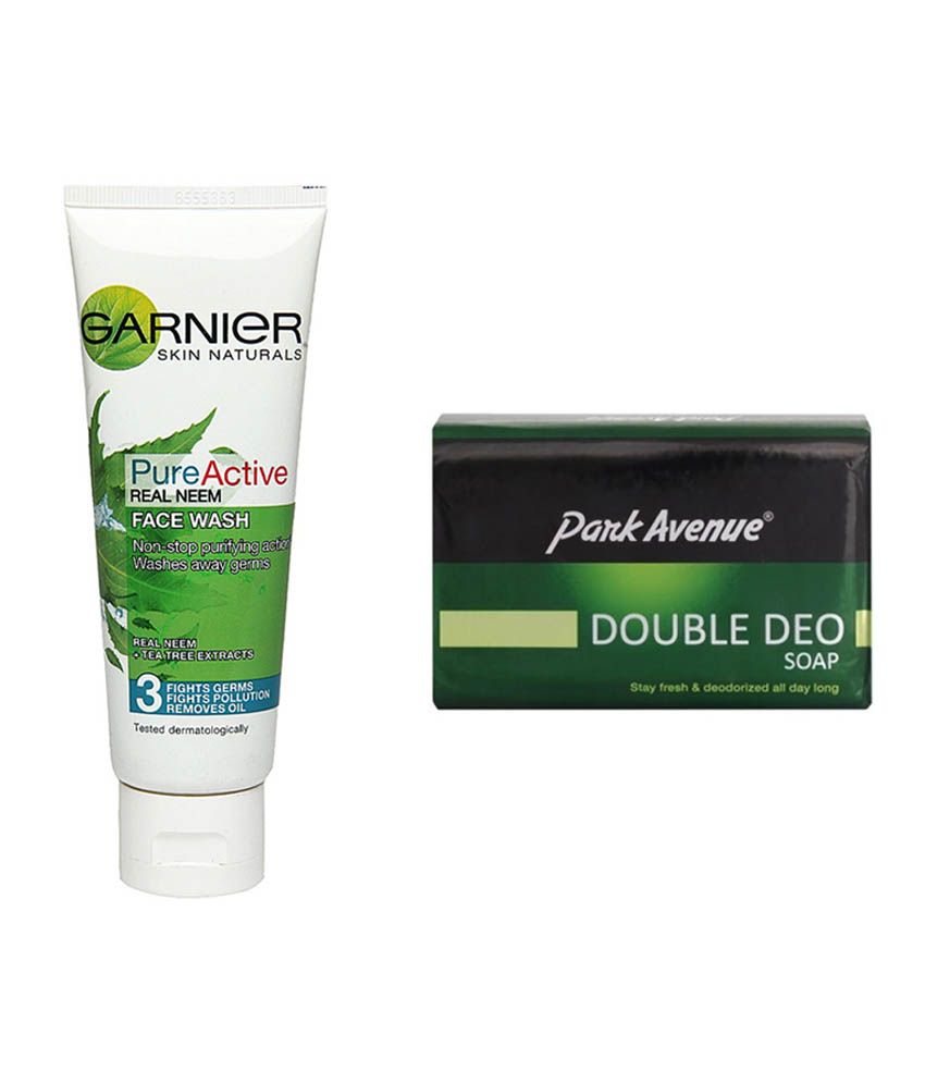 Park Avenue Double Deo Soap Pack Of 3 (125gm) & Garnier Pure Active