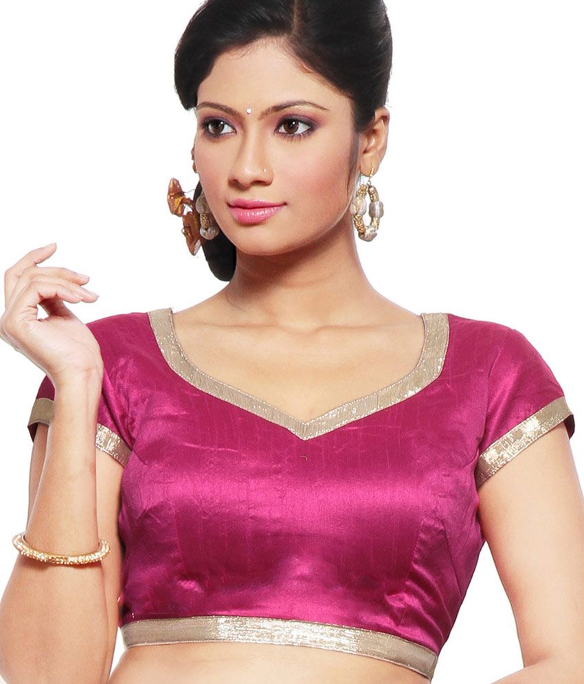 Platinum Polysatin Pink Blouse Material (Unstitched Fabric) - Buy ...